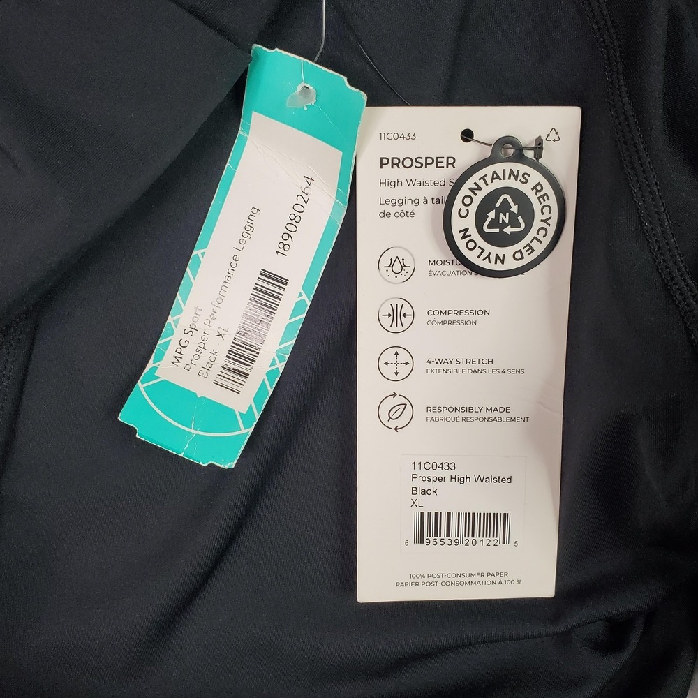 MPG Sport Leggings Womens XL Black Prosper High Waisted Compression Pockets - Picture 15 of 16